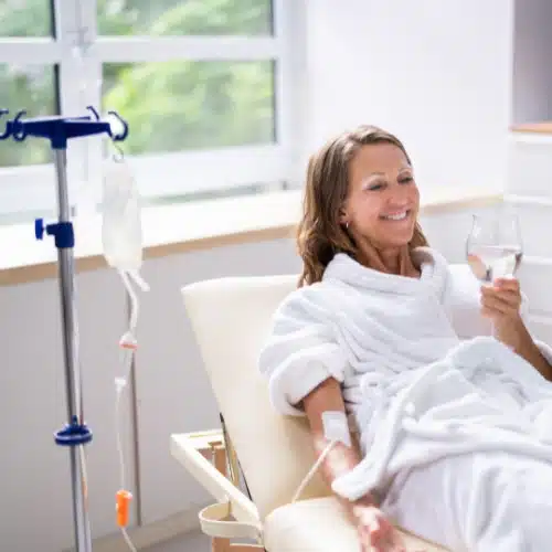 lady getting IV therapy