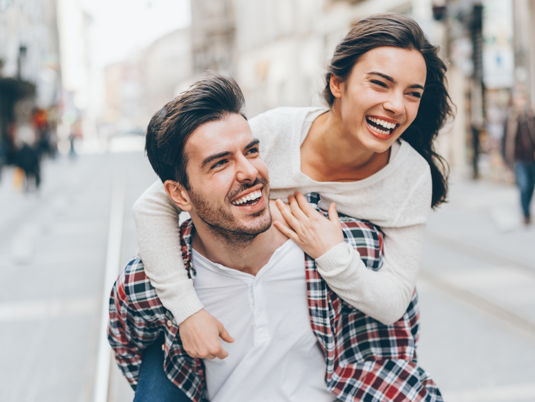 a happy man and woman